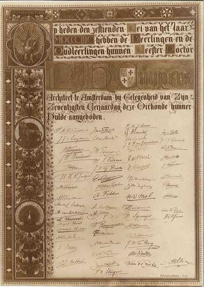 Commemorative Sheet to the 70th Birthday of Pierre Cuypers by Reinerus Antonius de van Pavert